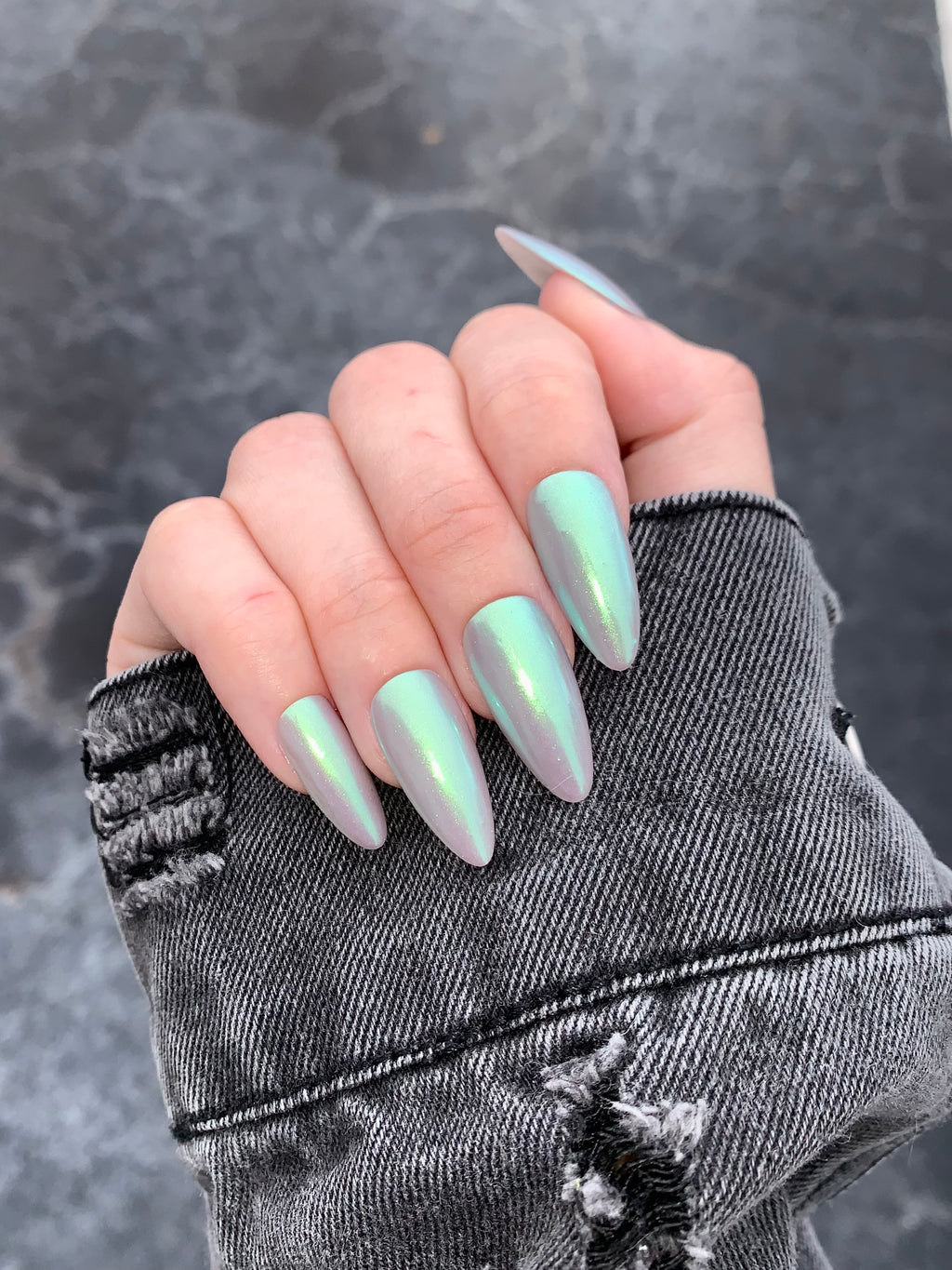 GREEN CHROME ON GRAY BASE