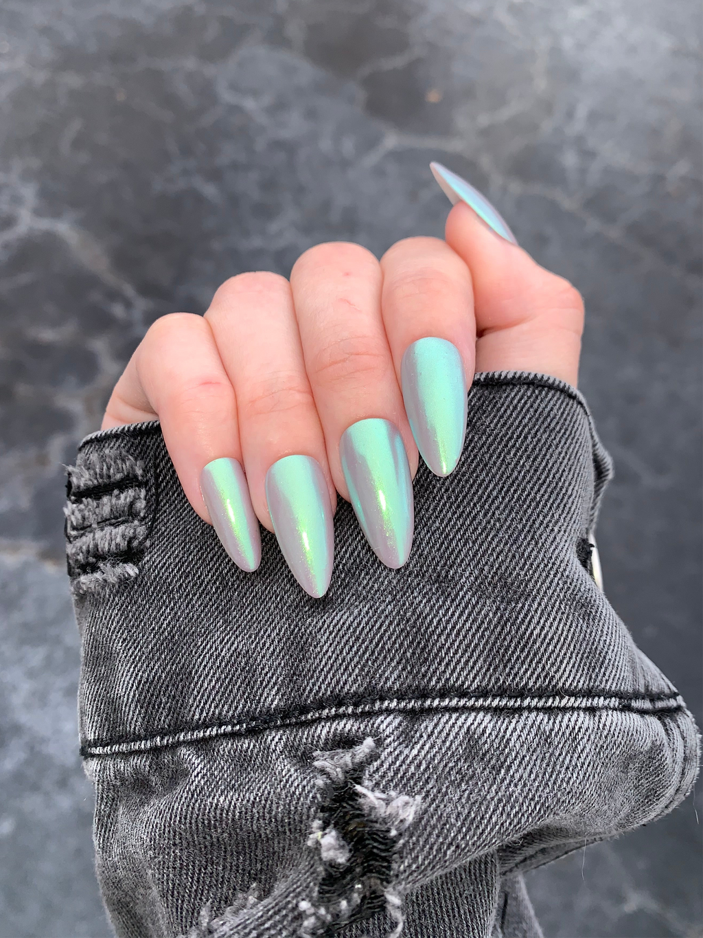 GREEN CHROME ON GRAY BASE