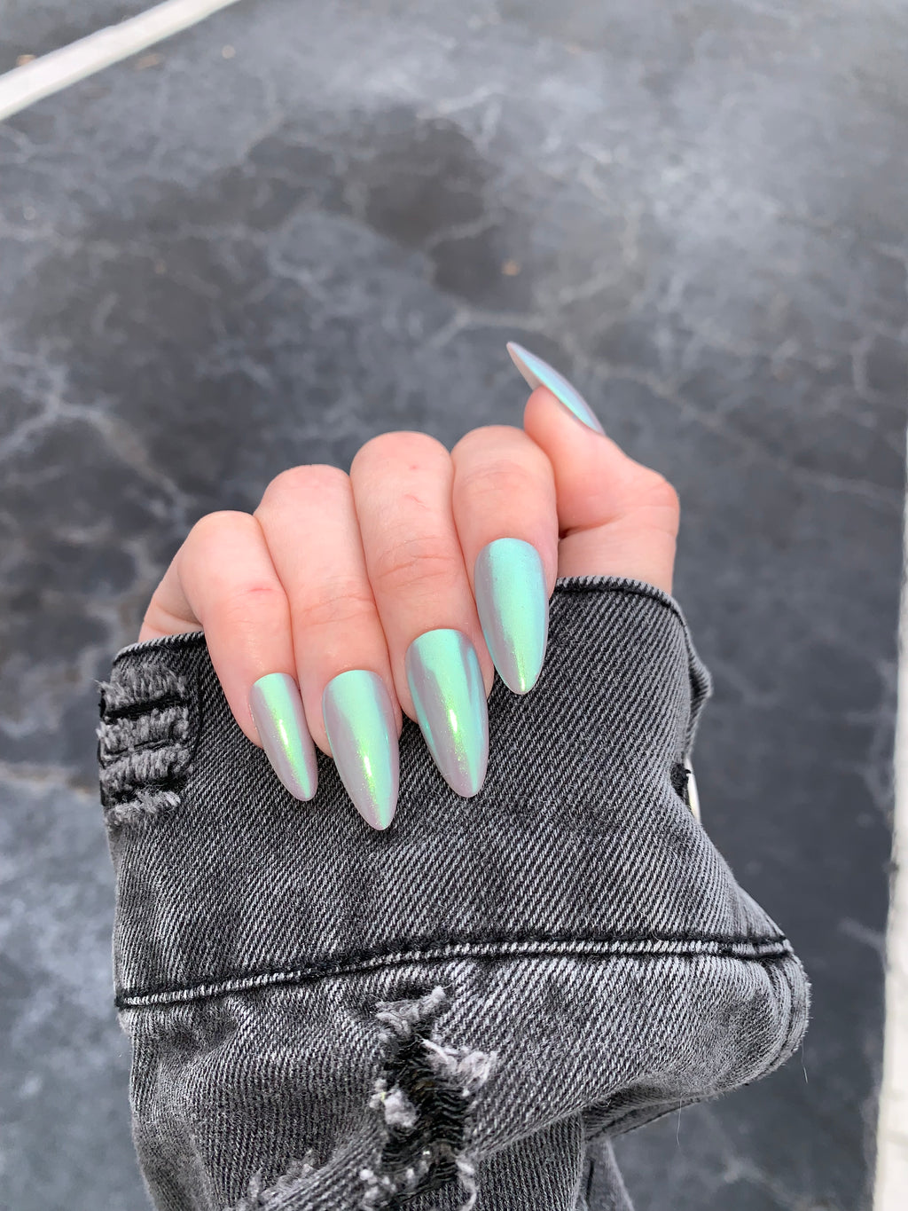 GREEN CHROME ON GRAY BASE