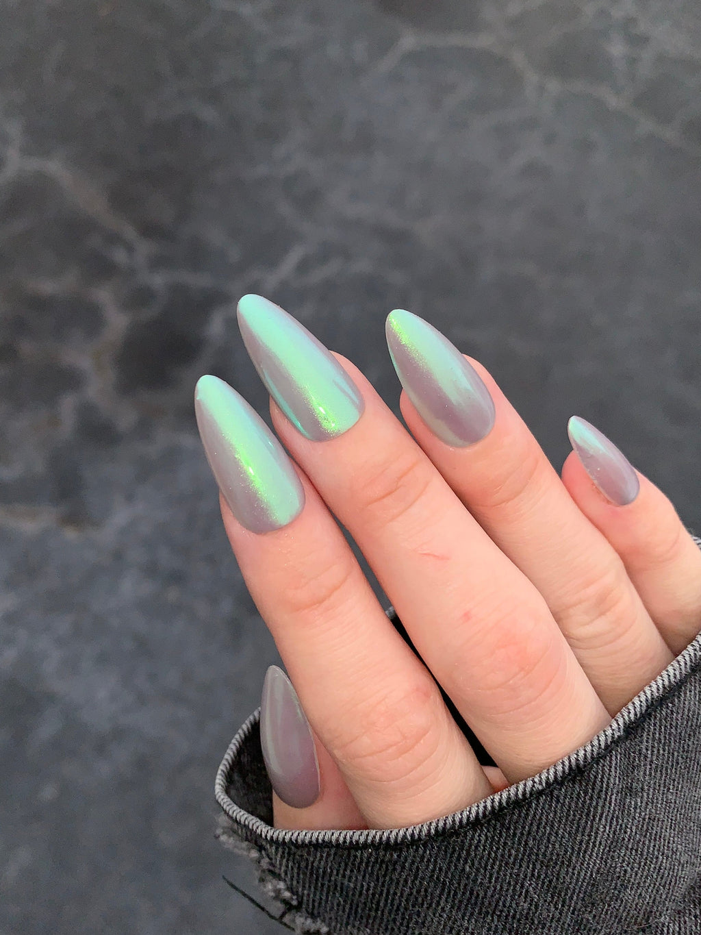 GREEN CHROME ON GRAY BASE